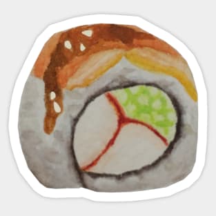 Eel Sushi Watercolour painting Sticker